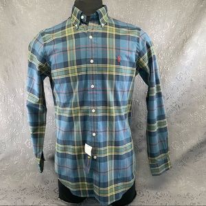 Polo Ralph Lauren Classic Navy Red Plaid Long Sleeve Button Up  - S 15/42in